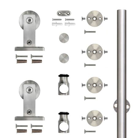 Designer Collection Stainless Steel 96" Top Mount Sliding Door Hardware NT.1400.01W-96.SS